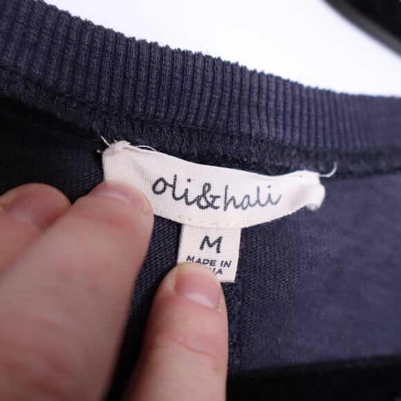 OLI & HALI Acid Wash Exposed Seam Sweatshirt Black Oversized Casual Women's M - Picture 11 of 13